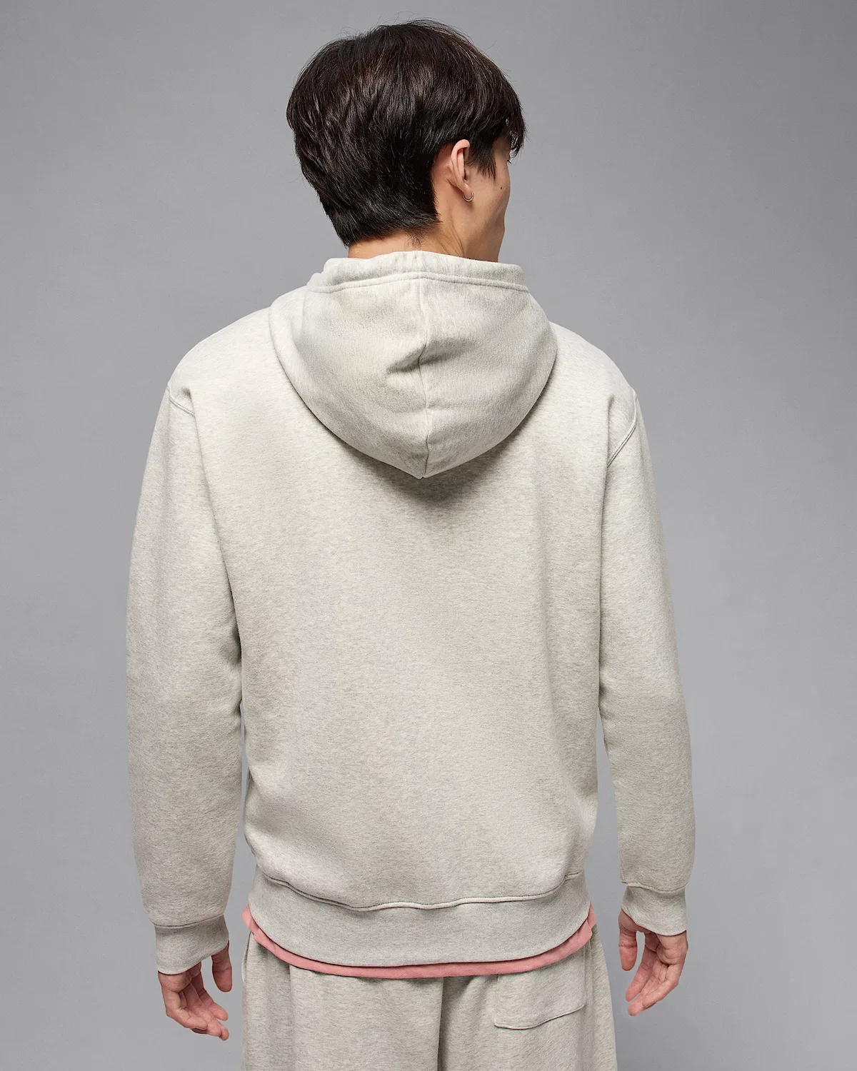 Мужская худи на молнии Jordan Brooklyn Fleece, Grey Heather/White — фото 2