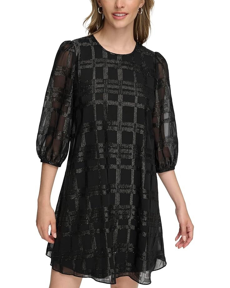 

Платье Calvin Klein Glitter Chiffon Dress, черный