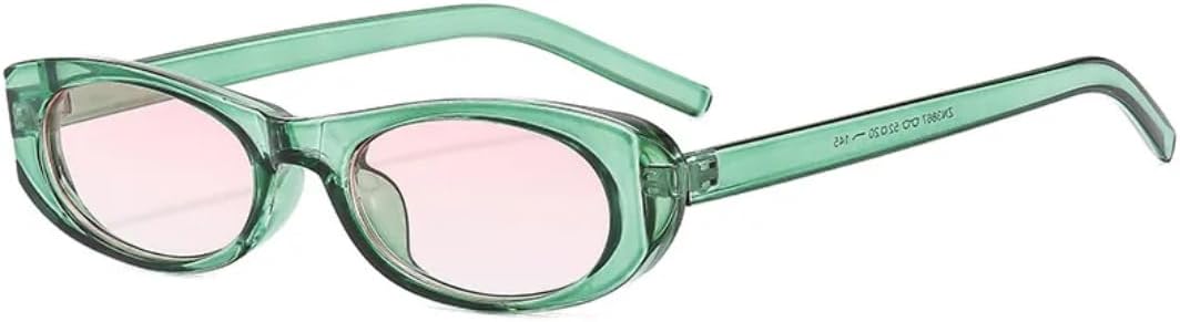 

Солнцезащитные очки с защитой UV400 | Маленькая оправа, овальные линзы в стиле панк | Цветные линзы | Для женщин и мужчин | Для занятий спортом на открытом воздухе и вождения DSVIGF, Green Pink