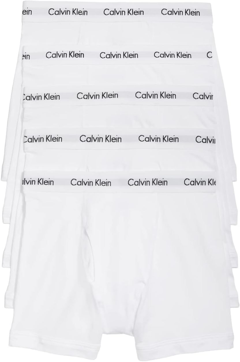 

Мужские боксеры Calvin Klein из хлопка и эластичного материала, комплект из 5 пар, 5 White