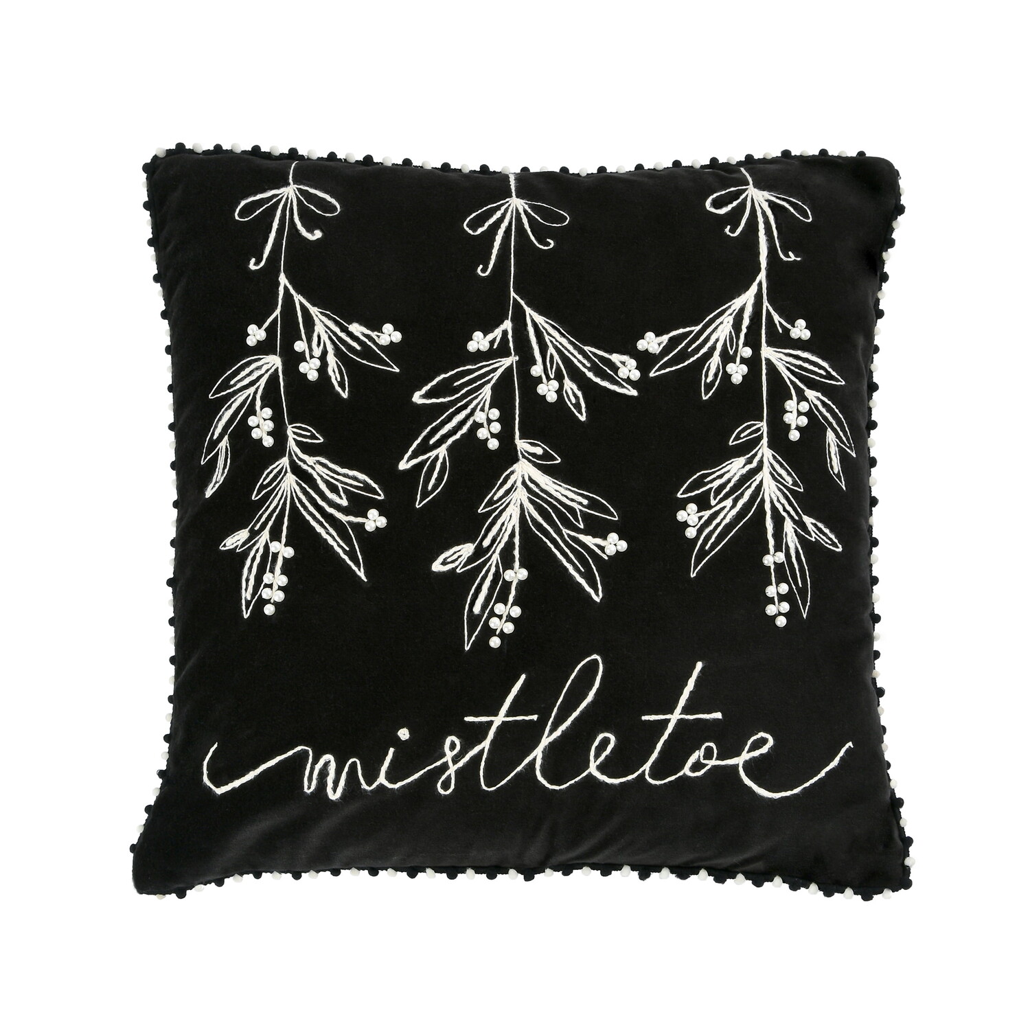 

Подушка с вышивкой Home Collection National Tree Company, черный