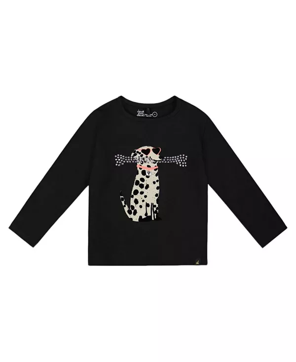 

Детская футболка из органического хлопка - для малышек и для взрослых. Deux Par Deux, черный