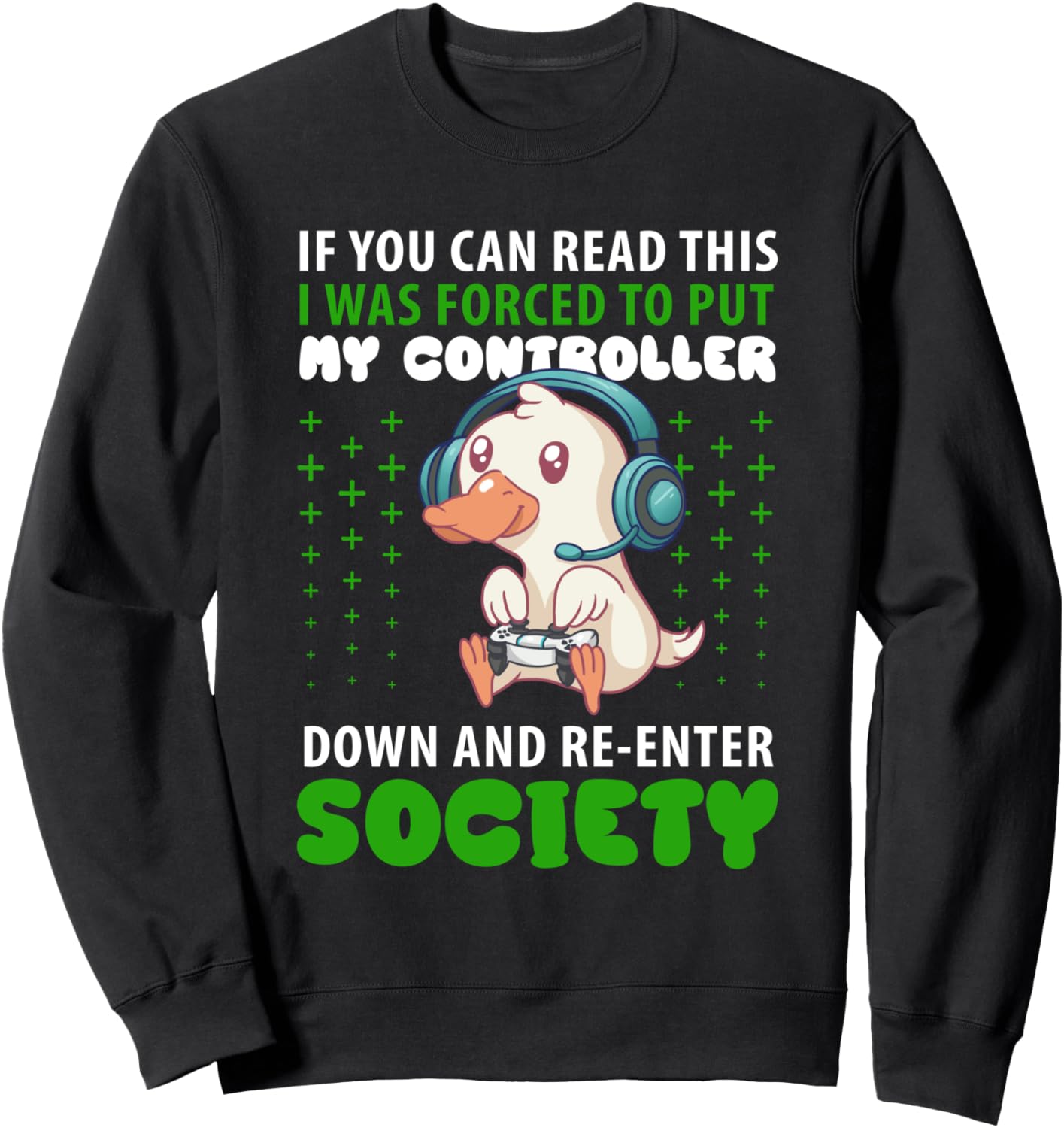 

Толстовка с изображением гуся-геймера и видеоигры Check Out My Gamer Shirts, черный