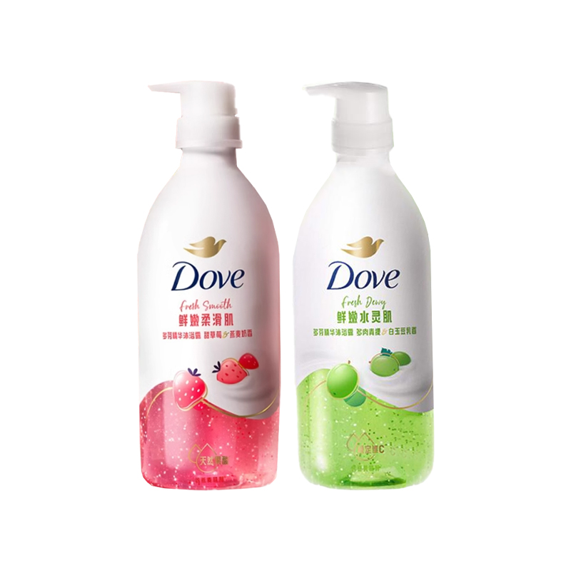 

Dove Набор из двух сывороток клубника и зеленый виноград гель для душа очищение, увлажнение, питание 620г+620г