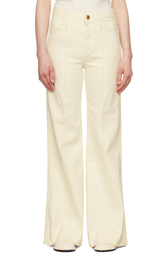 

Скейлар широкие расклешенные джинсы Rag & Bone, экрю