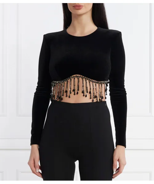 

Блуза Cropped fit Elisabetta Franchi, черный