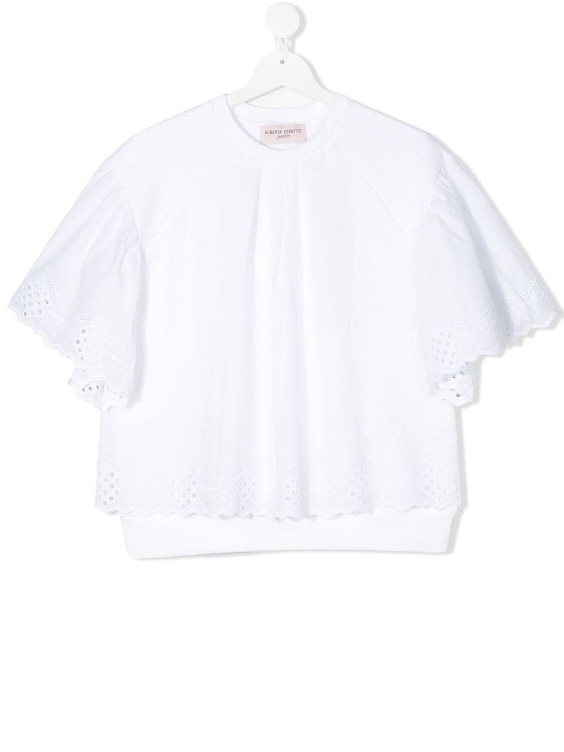 

Блузка с кружевной отделкой Alberta Ferretti Kids, белый