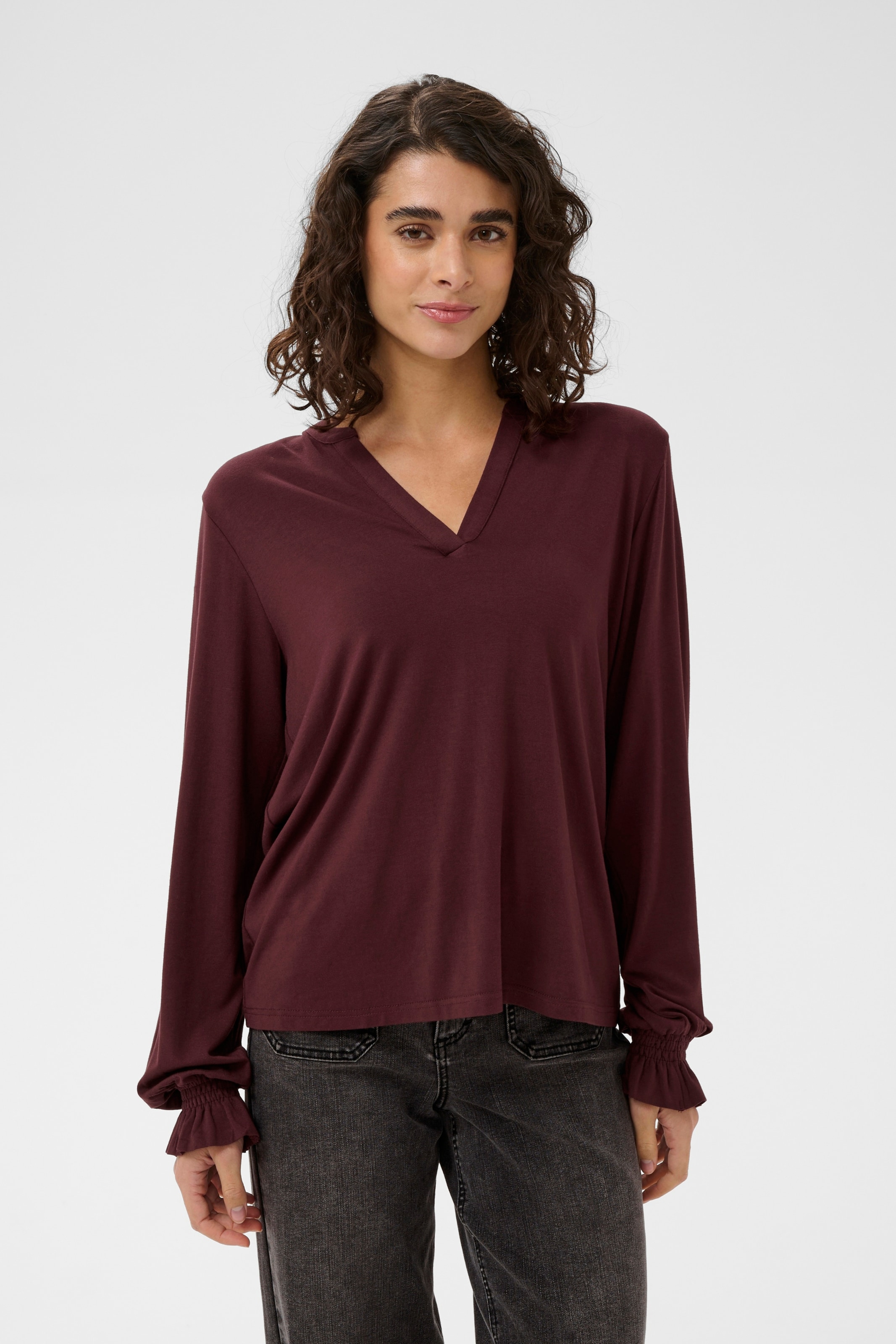 

Kaffe Блузка 'KAcharlotte' в темно-коричневом цвете