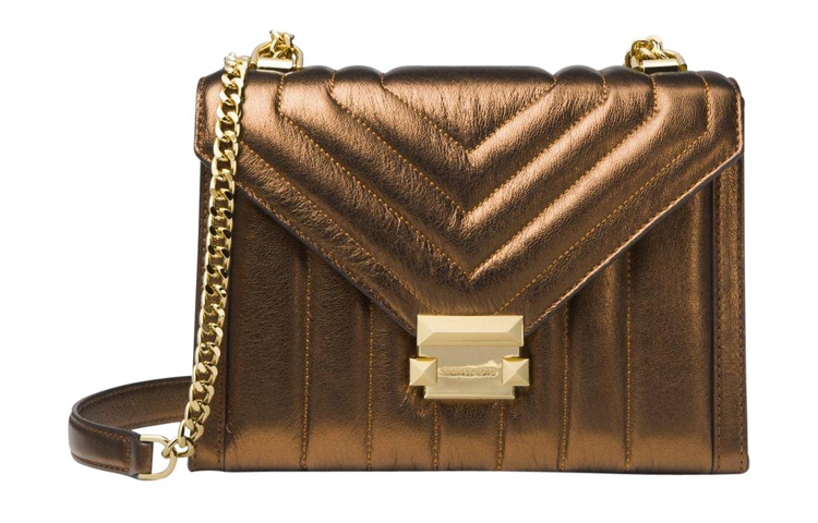 

MICHAEL KORS Кожаная сумка через плечо Whitney бронзовая женская