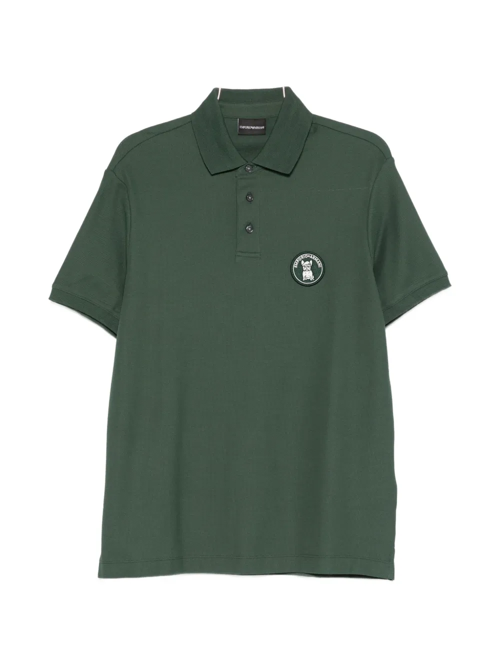 

Поло с короткими рукавами и нашивкой-логотипом Emporio Armani, зеленый