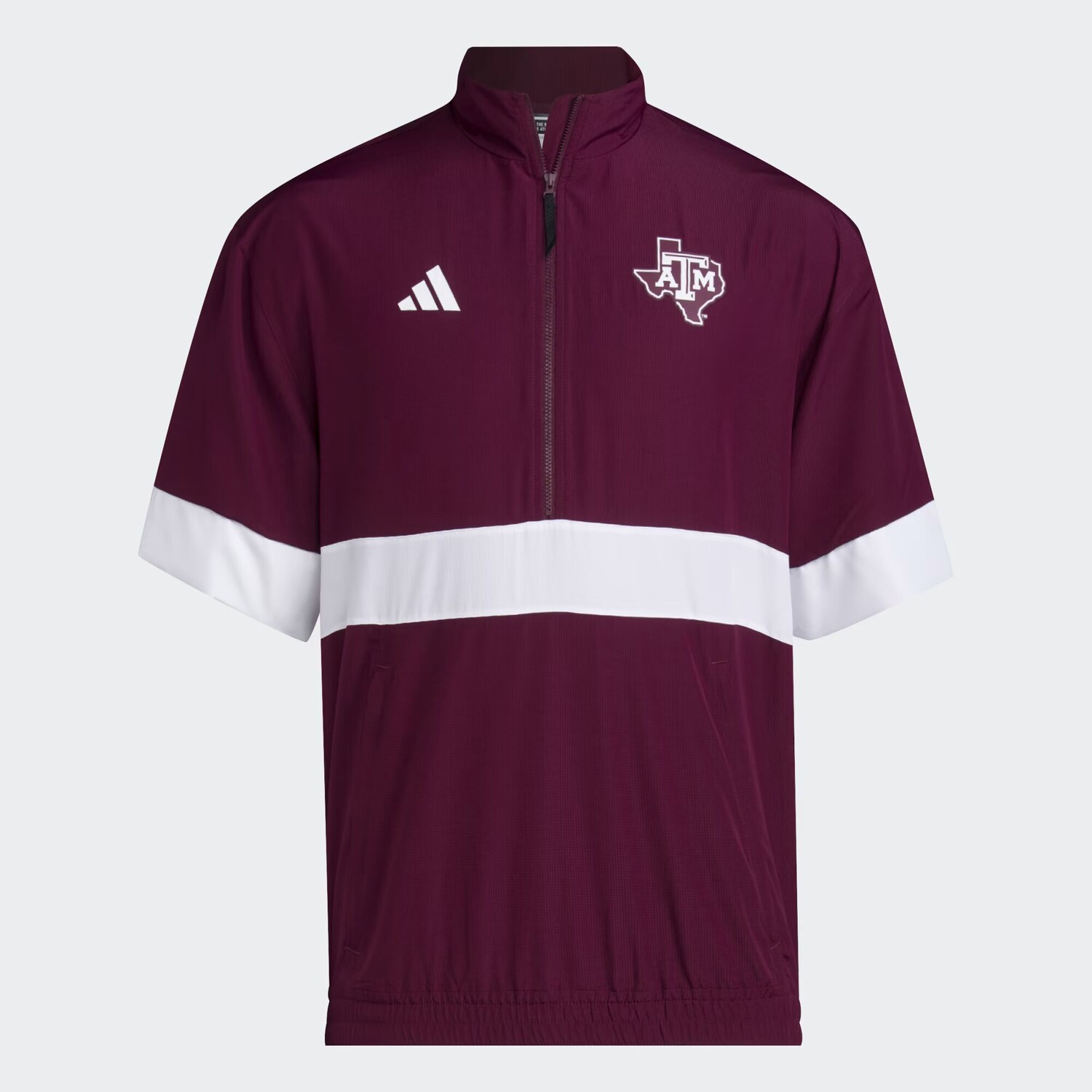 

Футболка Texas A&M, верх на молнии 1/4 Adidas, Team Maroon/White