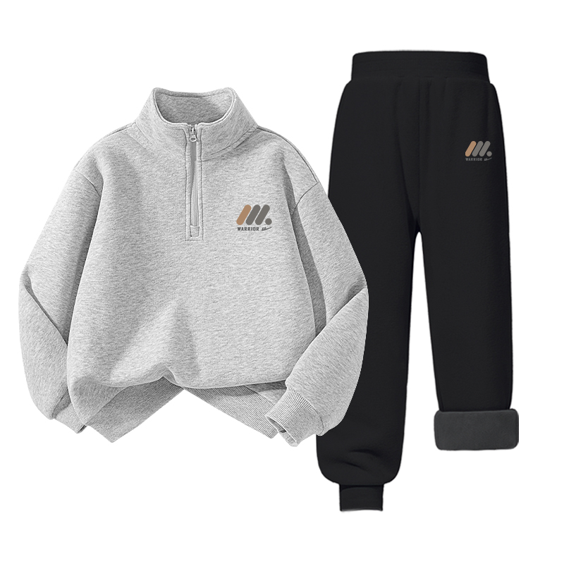 

Детская повседневная спортивная одежда WARRIOR, [fleece-lined set]серый/h three round-shaped column logo k-черный/h three round-shaped column logo k