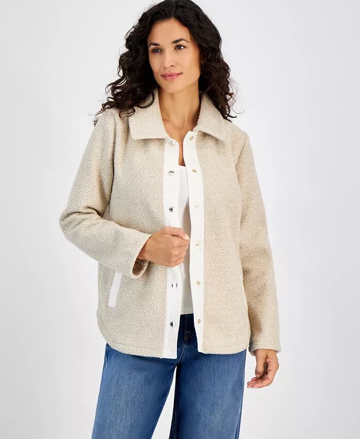 

Женская куртка Sherpa с застежкой спереди Tommy Hilfiger, коричневый/бежевый