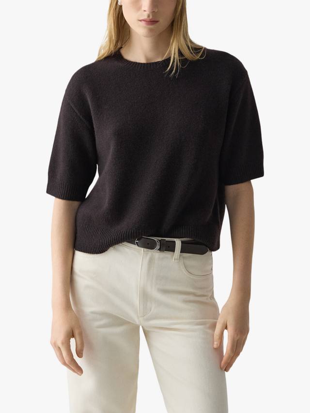 

Короткий укороченный джемпер из кашемира с круглым вырезом Theory