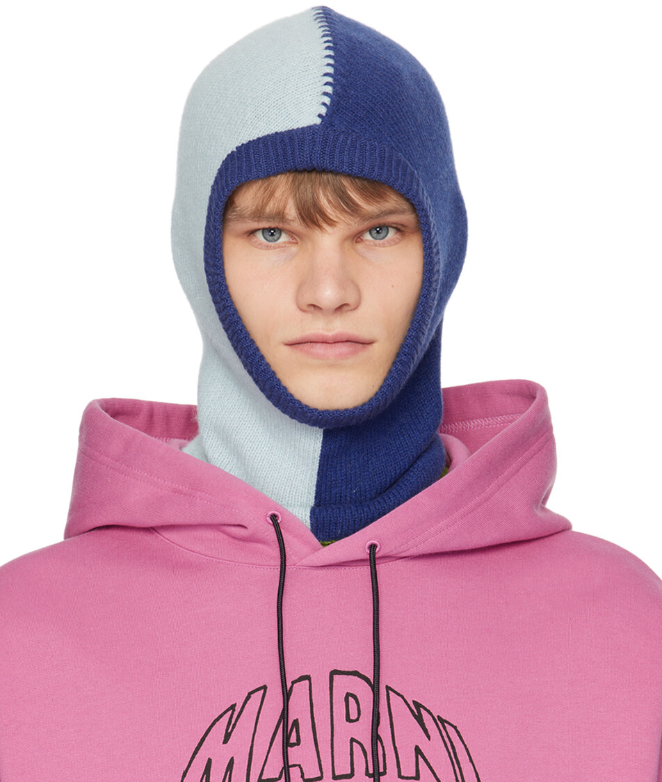 

Синяя кашемировая балаклава иллюзия Marni