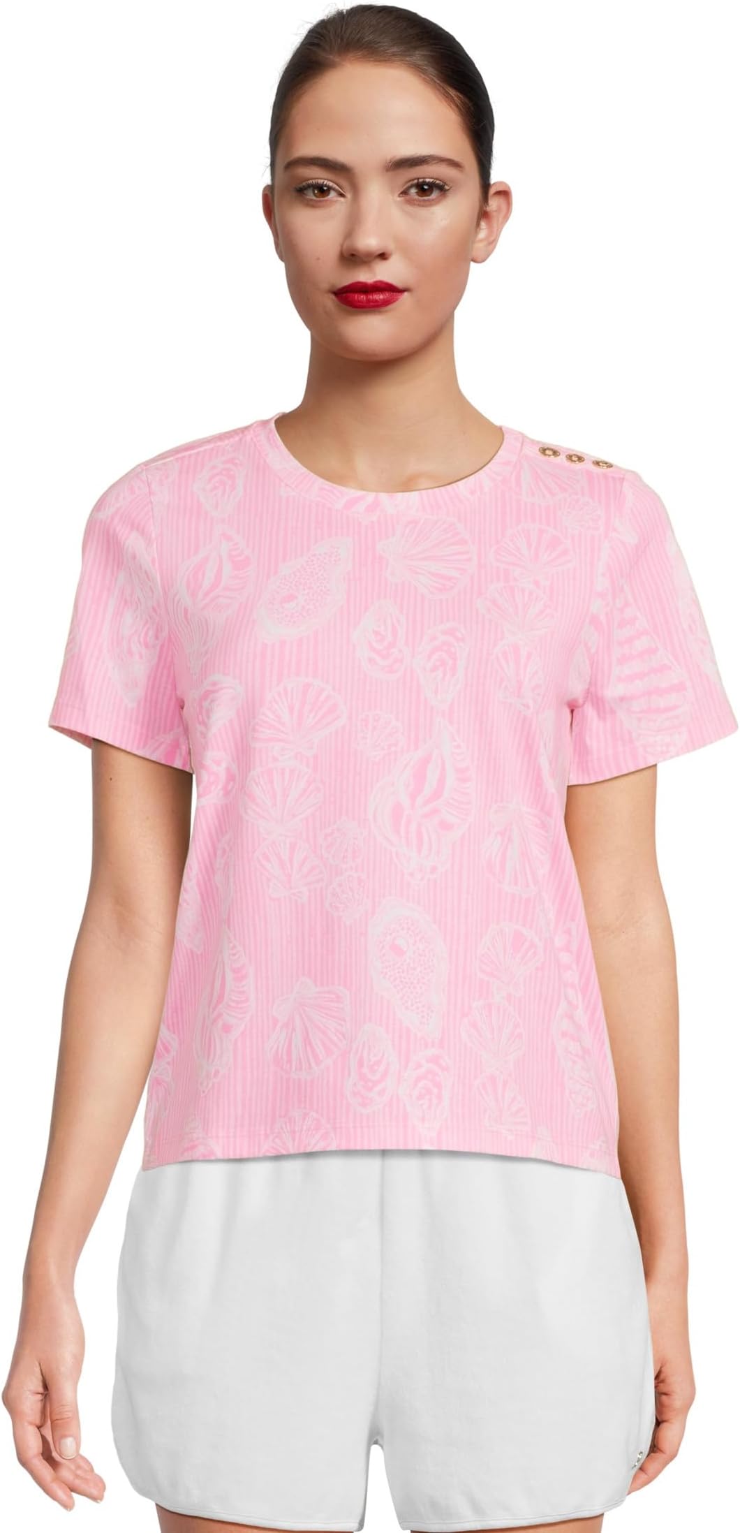

Топ Lilly Pulitzer Barreto Knit Top, цвет Rousseau Pink Cool As Shell