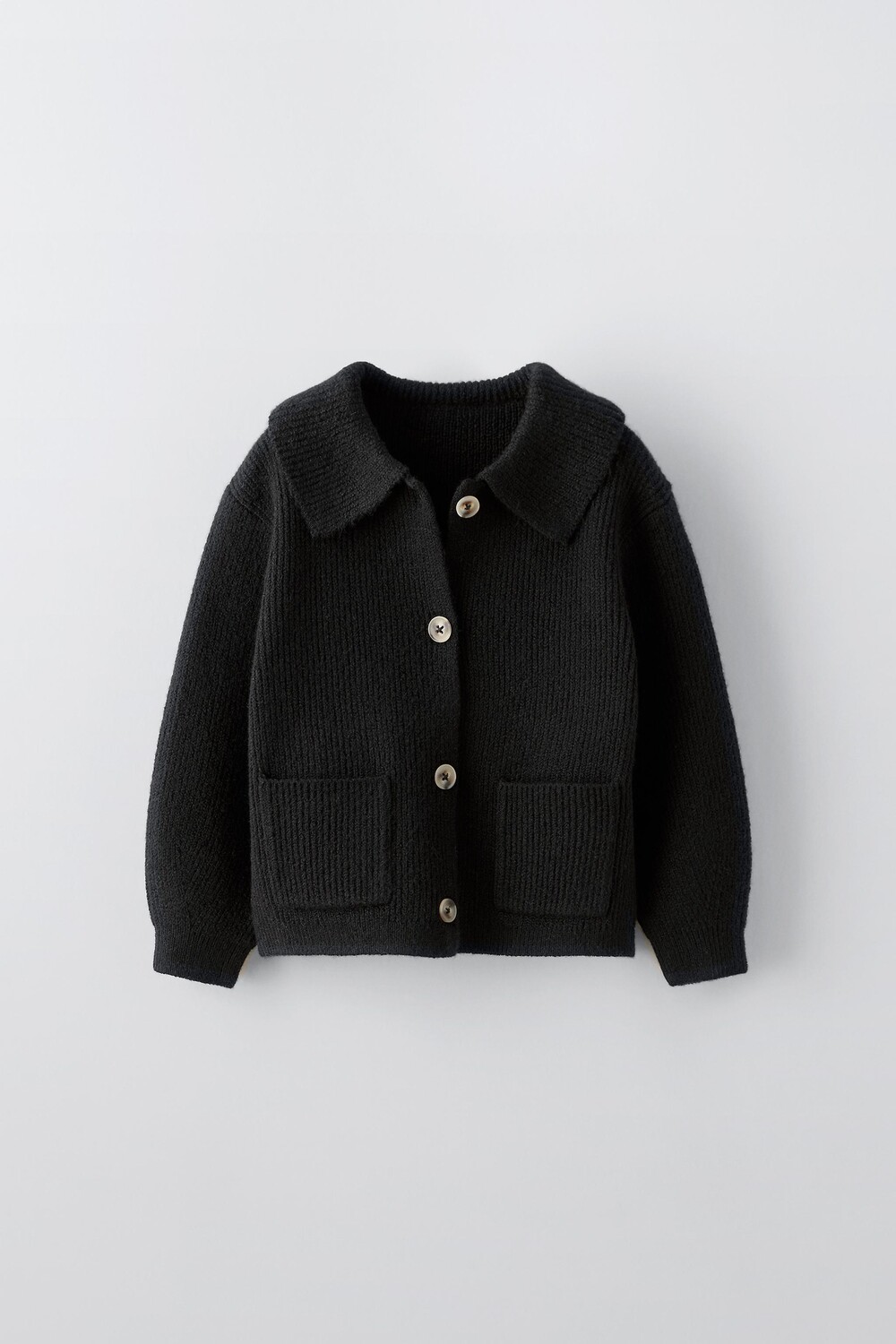 

Вязаный кардиган с карманами ZARA, черный
