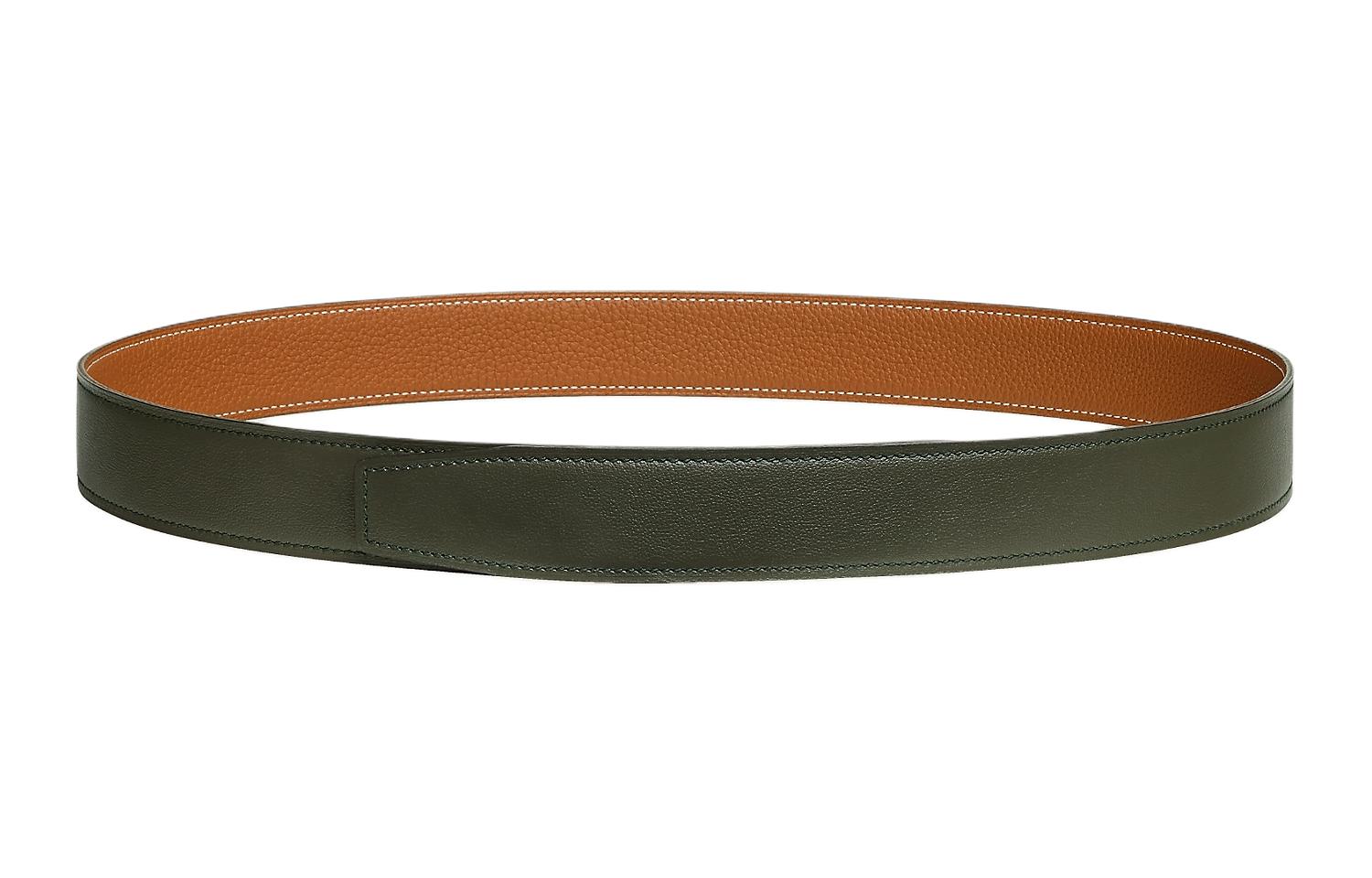 

HERMES Двусторонний кожаный ремень женский зелёный шириной 3.2 см, Green