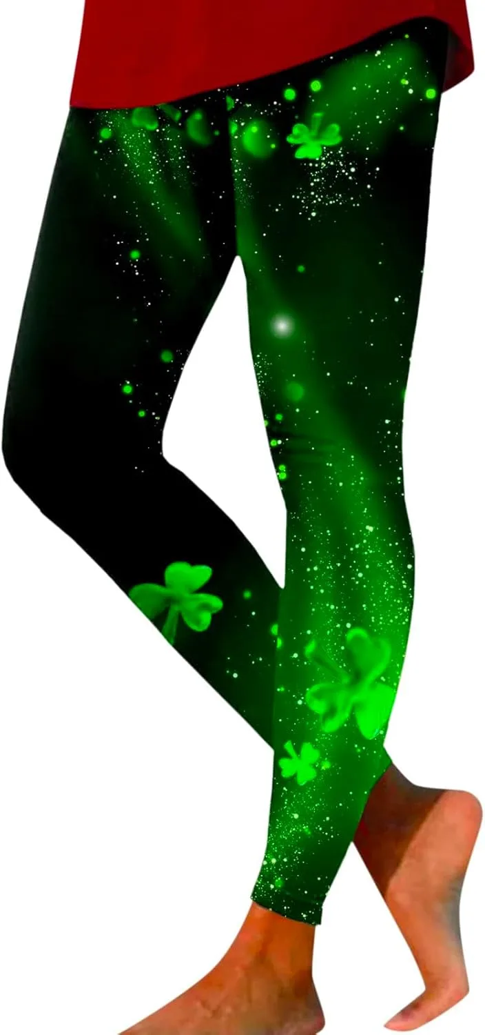 

Леггинсы St. Patrick's Day с принтом клевера Mgoohoen