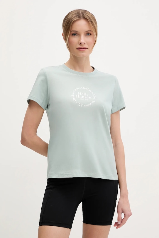 

Хлопковая футболка Core Graphic Helly Hansen, зеленый