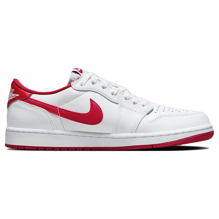 Кроссовки Air Jordan 1 Vintage Basketball Shoes Unisex Low-top White/red, белый — фото 2