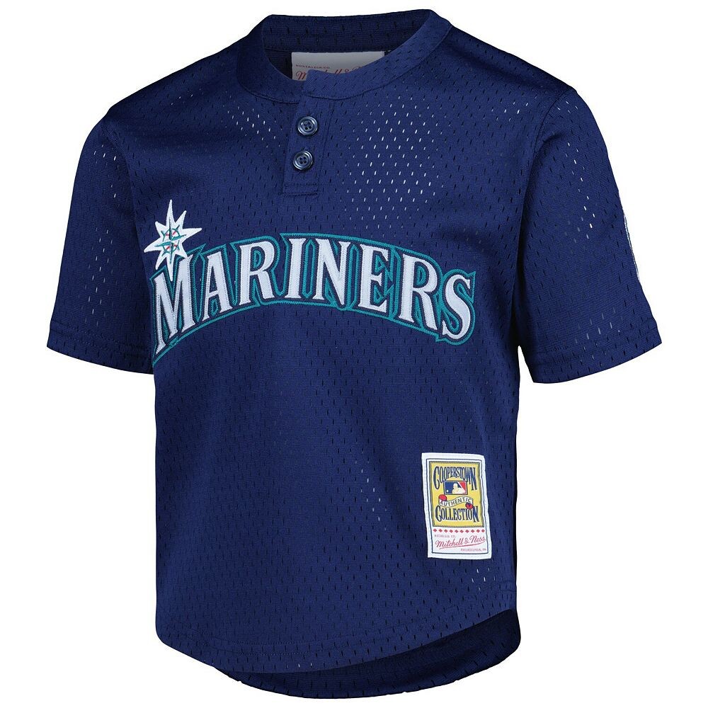 Сетчатая тренировочная майка Mitchell & Ness Ken Griffey Jr. Navy Seattle Mariners Cooperstown для дошкольников из коллекции Cooperstown, цвет Mns Navy — фото 3