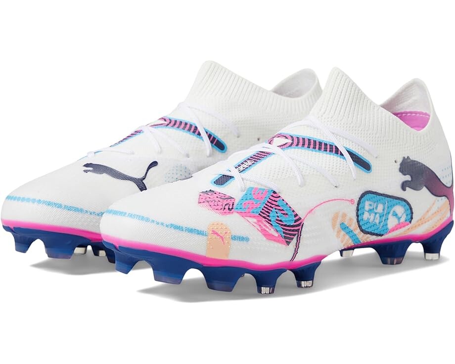 

Кроссовки PUMA Future 7 Match Vol. Up Fg/Ag, цвет Puma White-Luminous Blue-Poison Pink-Fizzy Melon-Bluemazing