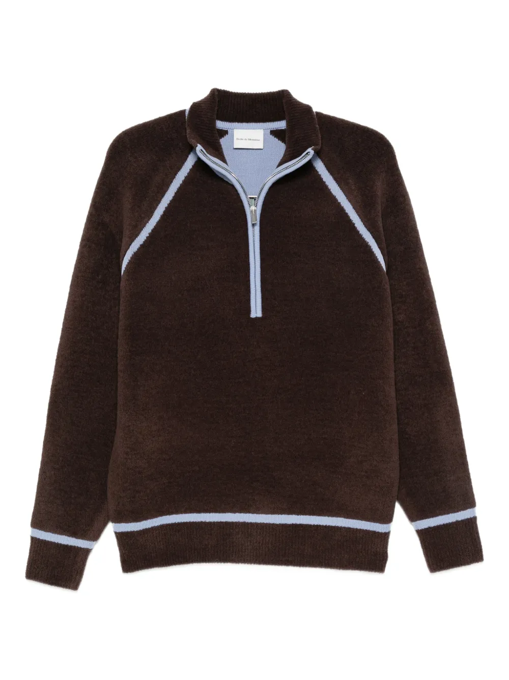 

Свитер с контрастным кантом Drôle De Monsieur, коричневый