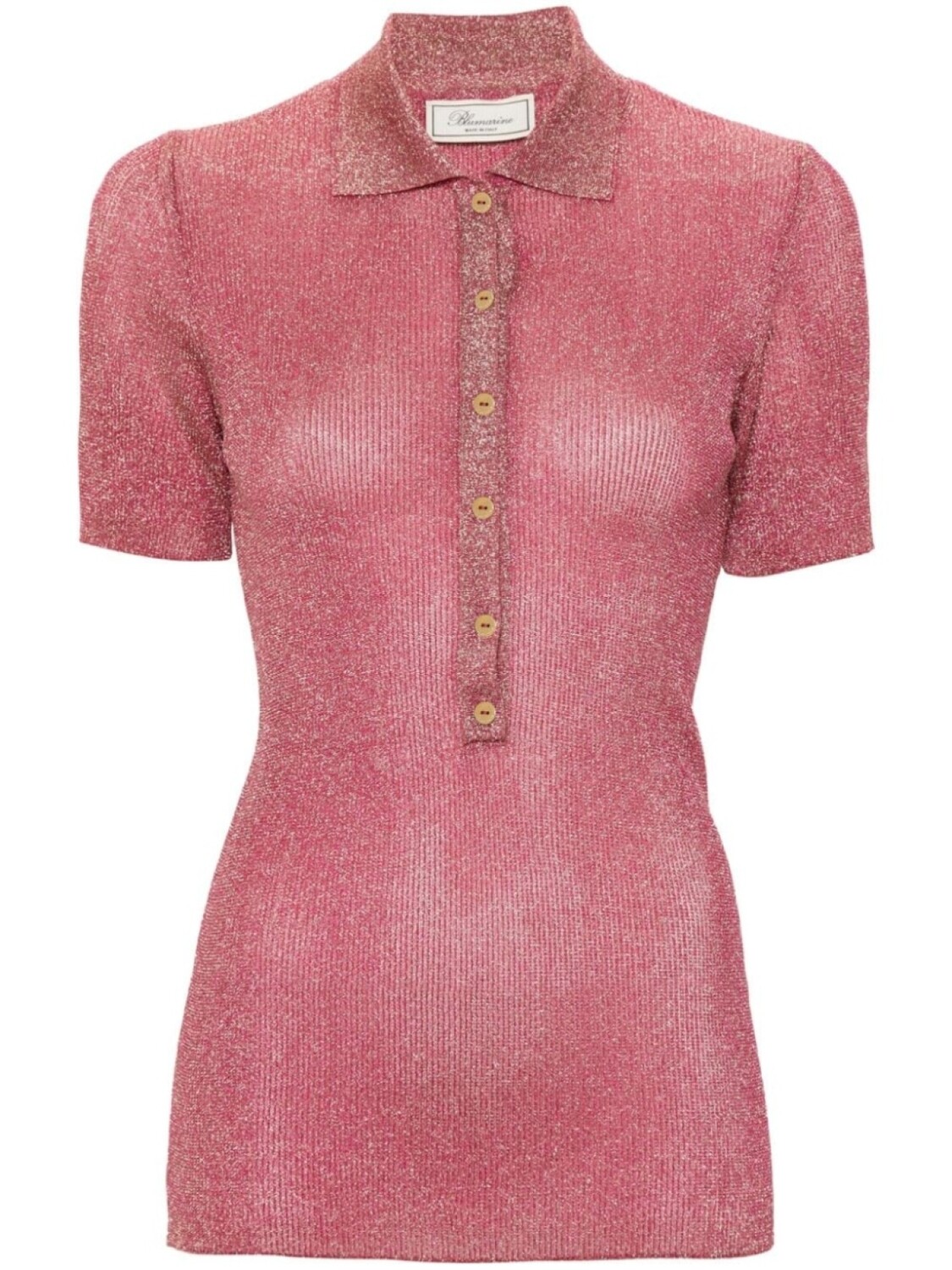 

Blumarine поло с люрексом, розовый