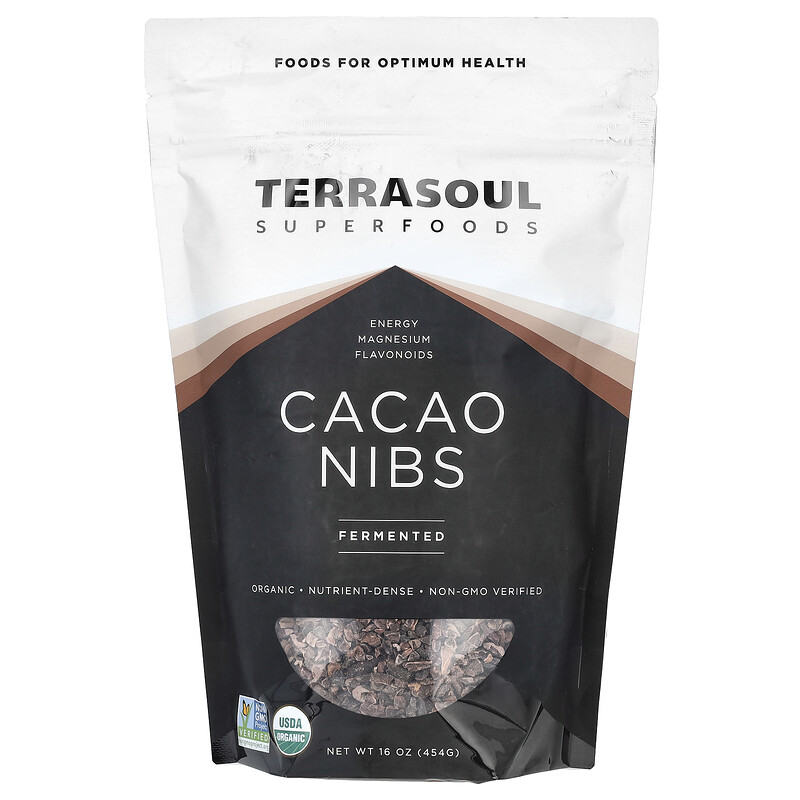 

Terrasoul Superfoods, какао-бобы, ферментированные, 454 г (16 унций)