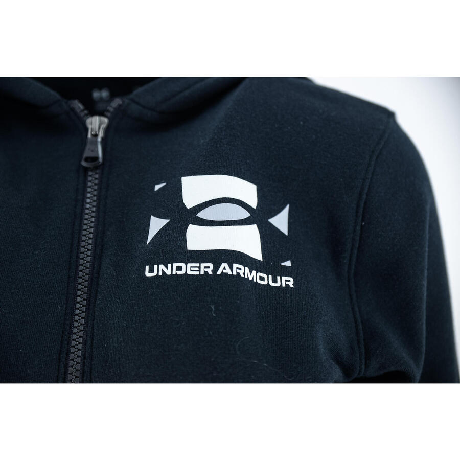 Толстовка Under Armour Rival Terry Fz Hood, черная, детская — фото 4