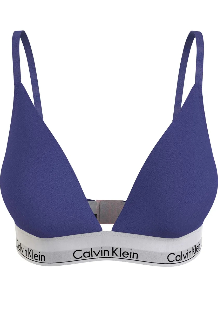 

Треугольный бюстгальтер Calvin Klein Underwear "LGHT LINED TRIANGLE" с логотипом CK на поясе, синий