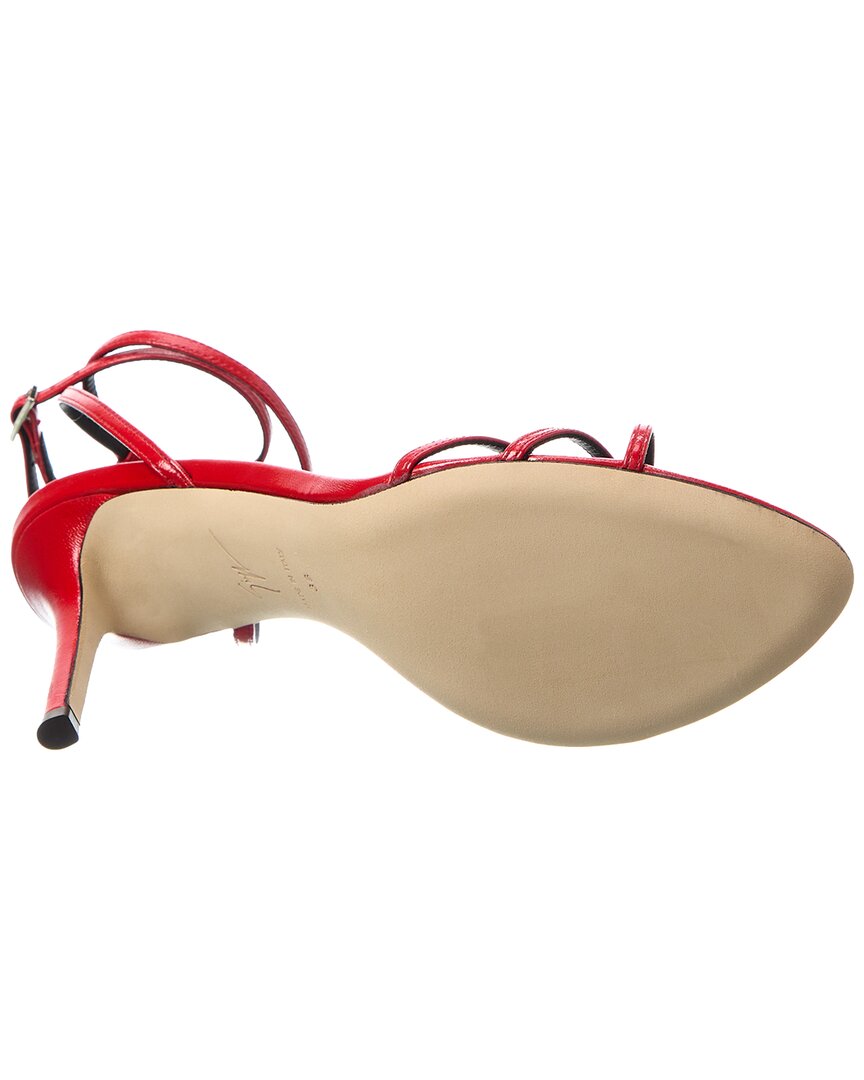Giuseppe Zanotti Clandestino 90 Leather Sandal, красный — фото 4