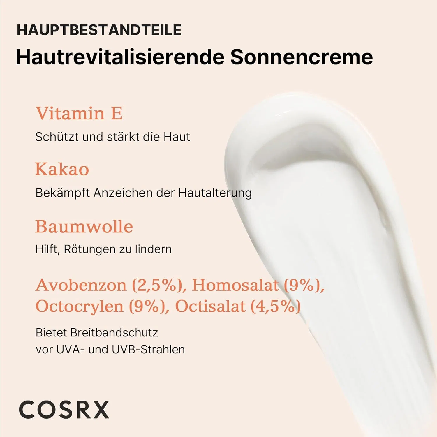 Солнцезащитный крем для лица SPF 50 с витамином Е от COSRX Cosrx — фото 3