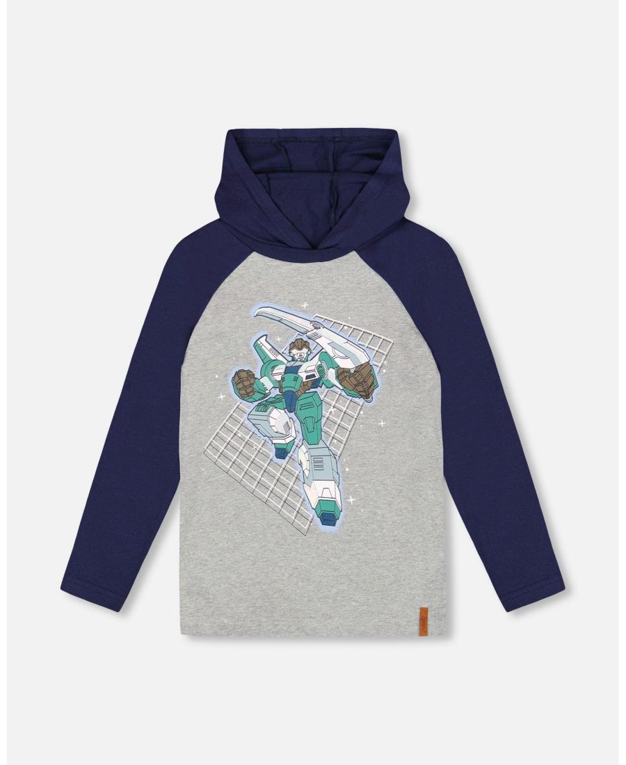 

Детская футболка из хлопкового трикотажа с капюшоном и рукавами реглан, темно-синяя - для малышей/детей Deux par Deux, Navy blue, Синий, Детская футболка из хлопкового трикотажа с капюшоном и рукавами реглан, темно-синяя - для малышей/детей Deux par Deux,