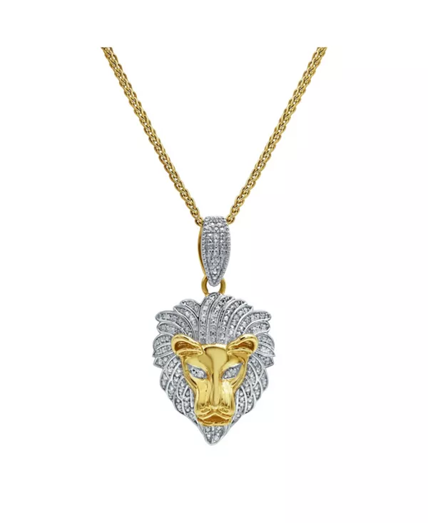 

Подвеска «Король джунглей» с натуральным бриллиантом круглой огранки (0,09 карата) из 14-каратного желтого золота для женщин и мужчин Luvmyjewelry, yellow