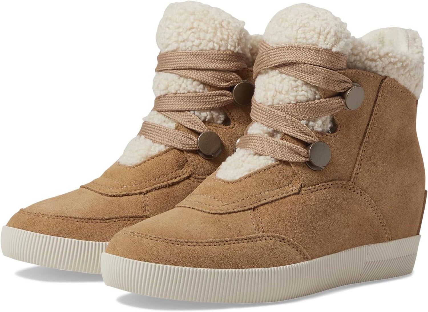 

Ботинки на шнуровке Out N About Cozy Wedge SOREL, цвет Tawny Buff/Sea Salt