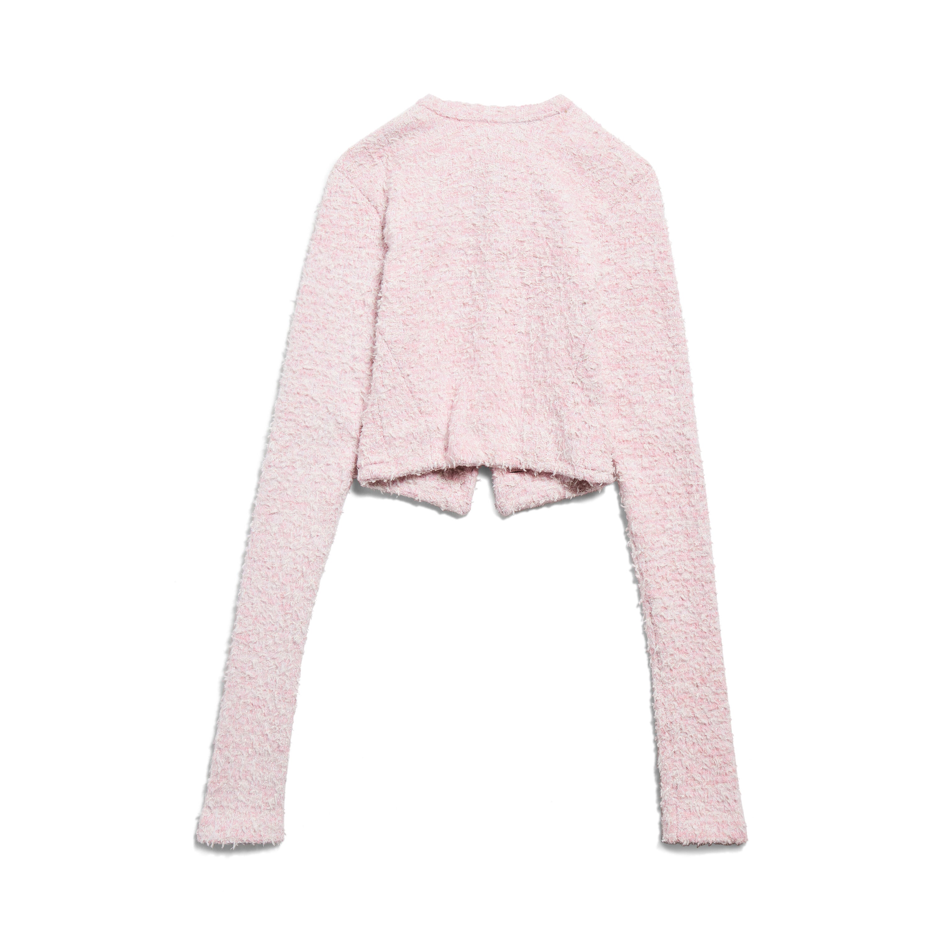 Кардиган (WMNS) Balenciaga Cropped Cardigan 'Pink' — фото 2
