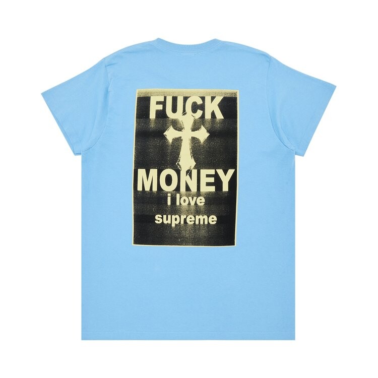Футболка Supreme Fuck Money Tee, цвет Bright Blue — фото 2