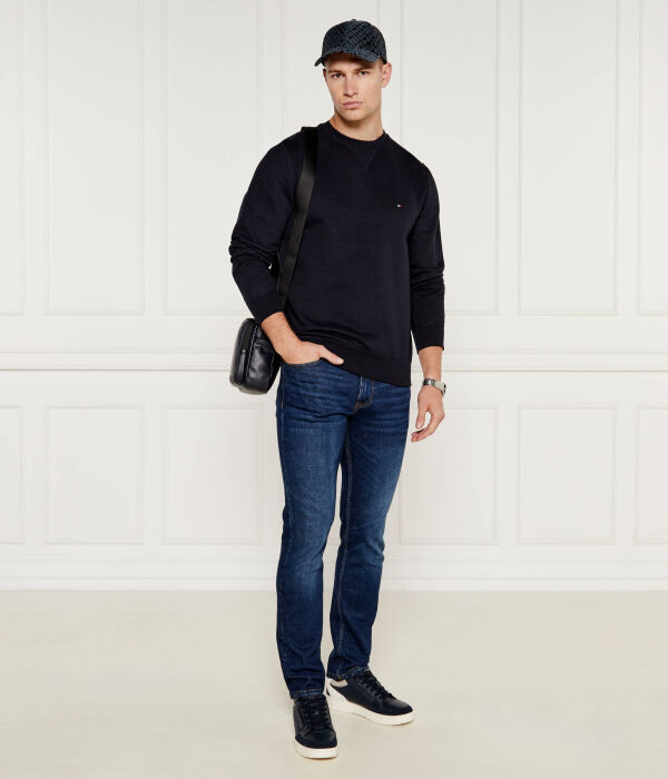 Свитшот мужской Tommy Hilfiger хлопковый однотонный, черный — фото 2