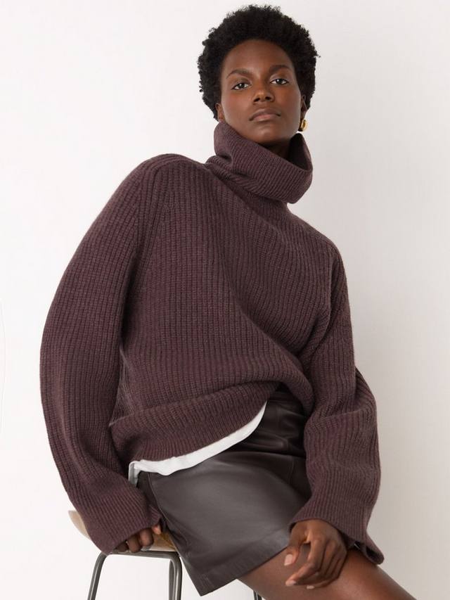 

Шерстяной джемпер с воротником-стойкой Whistles, Brown