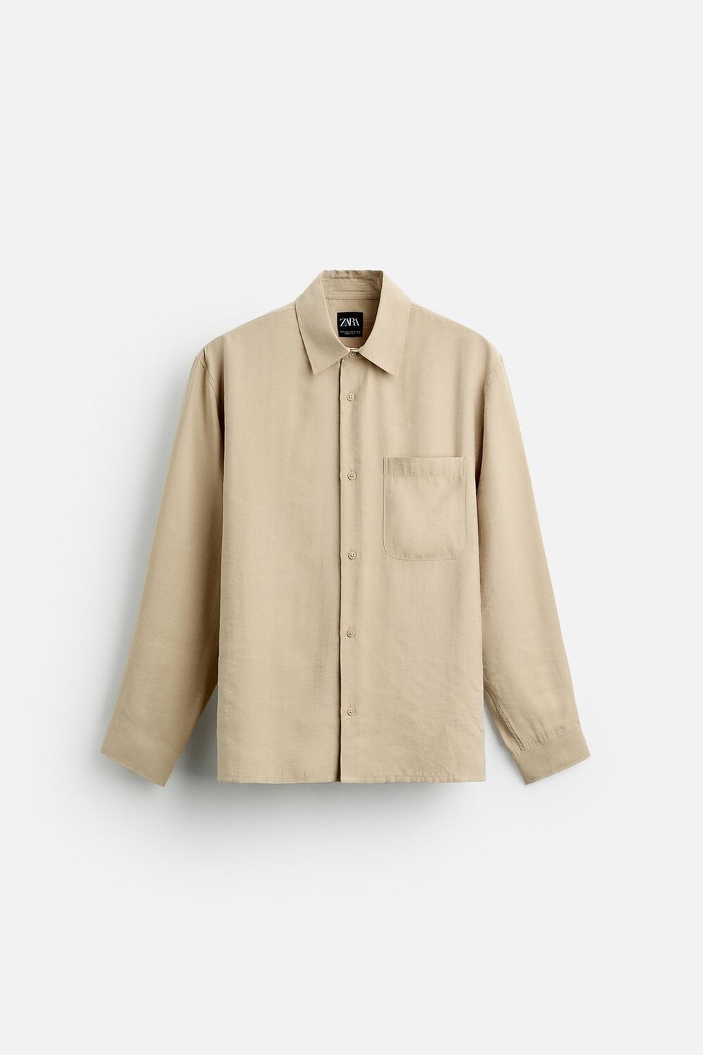 

Струящаяся рубашка стандартного кроя ZARA, цвет light tan