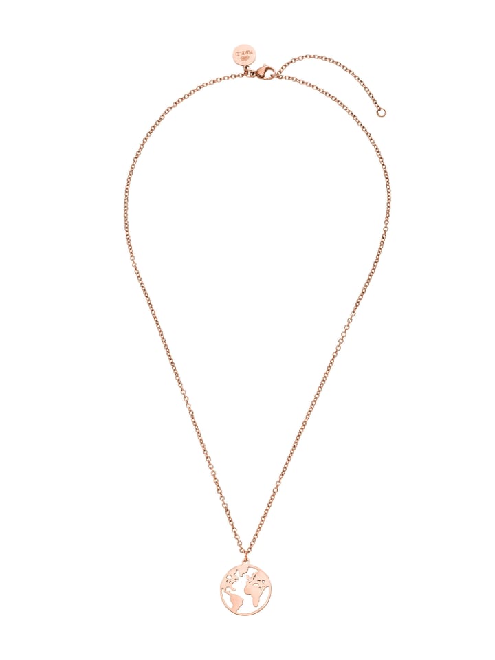 

PURELEI Колье в виде карты мира, 45 см, из розового золота