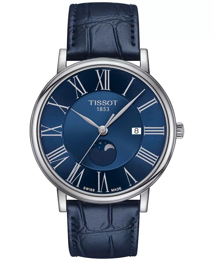 

Мужские часы Carson Premium Gent Moonphase с синим кожаным ремешком, 40 мм Tissot