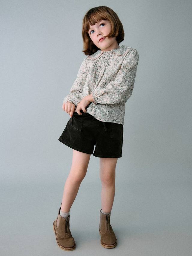 

Детские шорты на шнурке Bosque из вельвета Mango, Dark Green