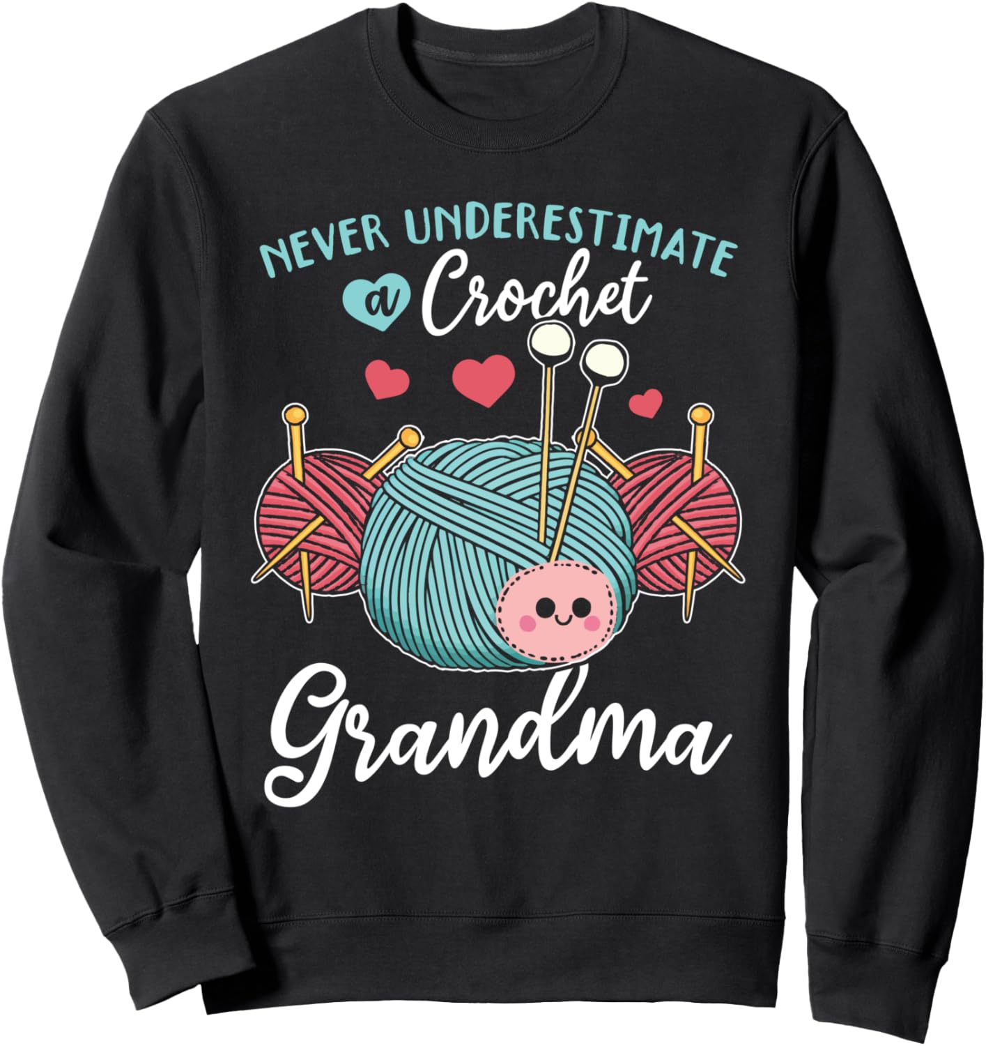 

Толстовка, Вязаная бабушка - Не стоит недооценивать вязаную бабушкину толстовку Crochet Grandma Crocheting Grandma, черный