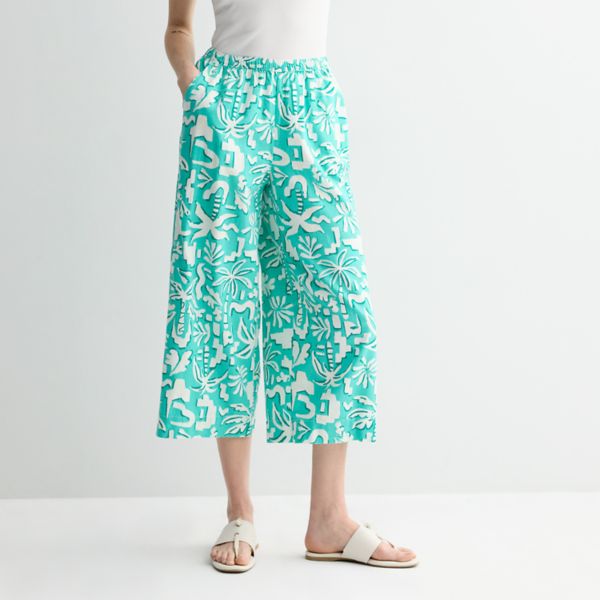 

Женские укороченные легкие брюки Sonoma Goods For Life, цвет aqua teal palm