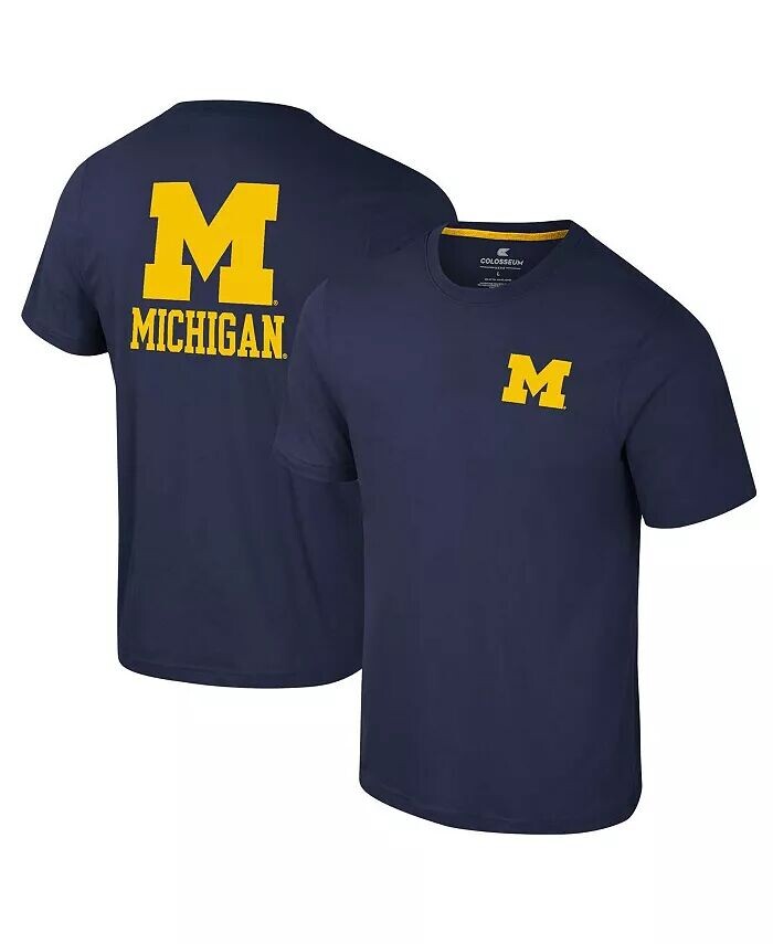 

Мужская темно-синяя футболка с логотипом Michigan Wolverines Lockup 2-Hit Active Blend Colosseum, синий