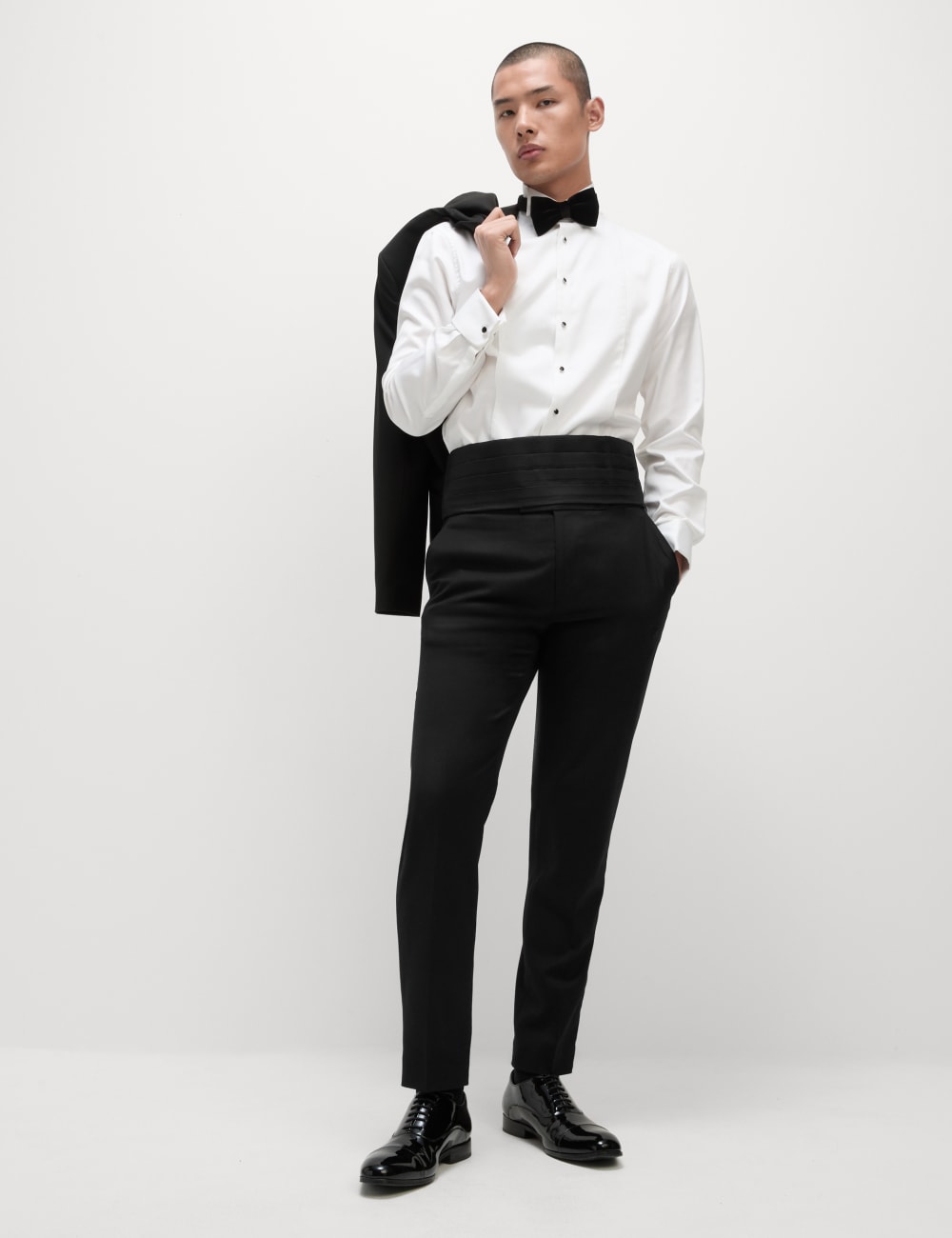 

Узкие эластичные брюки-смокинг Marks & Spencer, черный