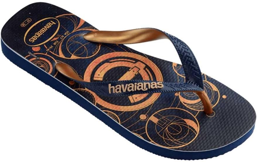Шлепанцы Havaianas унисекс, синий/золотой — фото 2